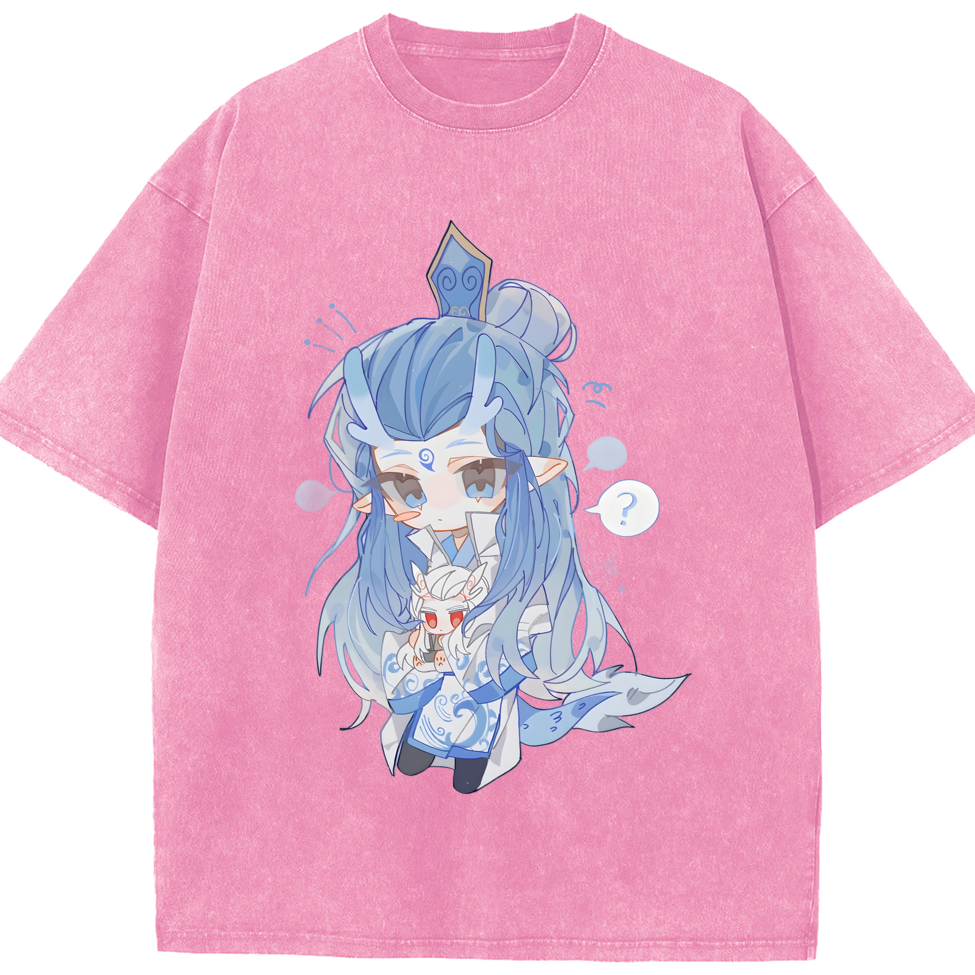 （画像用） Ne Zha 2 ナタ 魔童の大暴れ 綿100% ヴィンテージ風 半袖Tシャツ（フロントプリント）